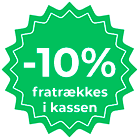 -10% fratrækkes i kassen