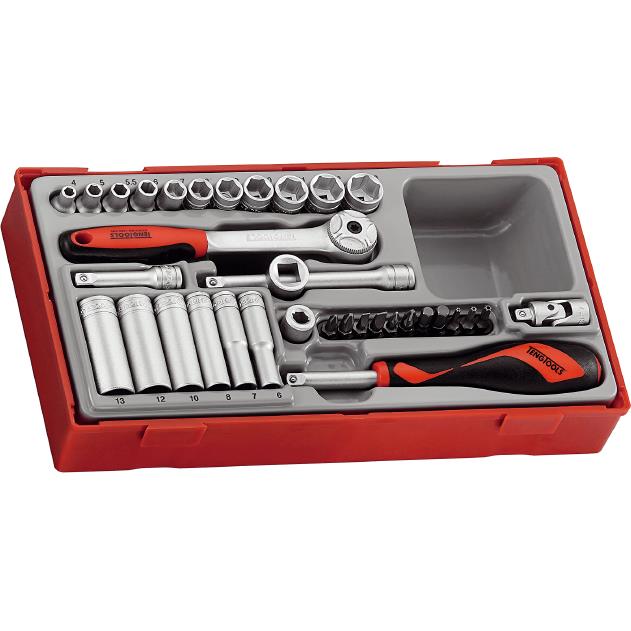 Billede af Teng Tools topnøglesæt 1/4" TT1435 med 35 dele