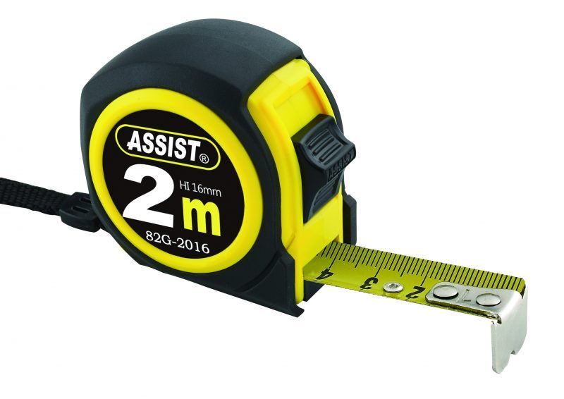 6: Assist Båndmål 2 m m/bælteclips i ABS Case