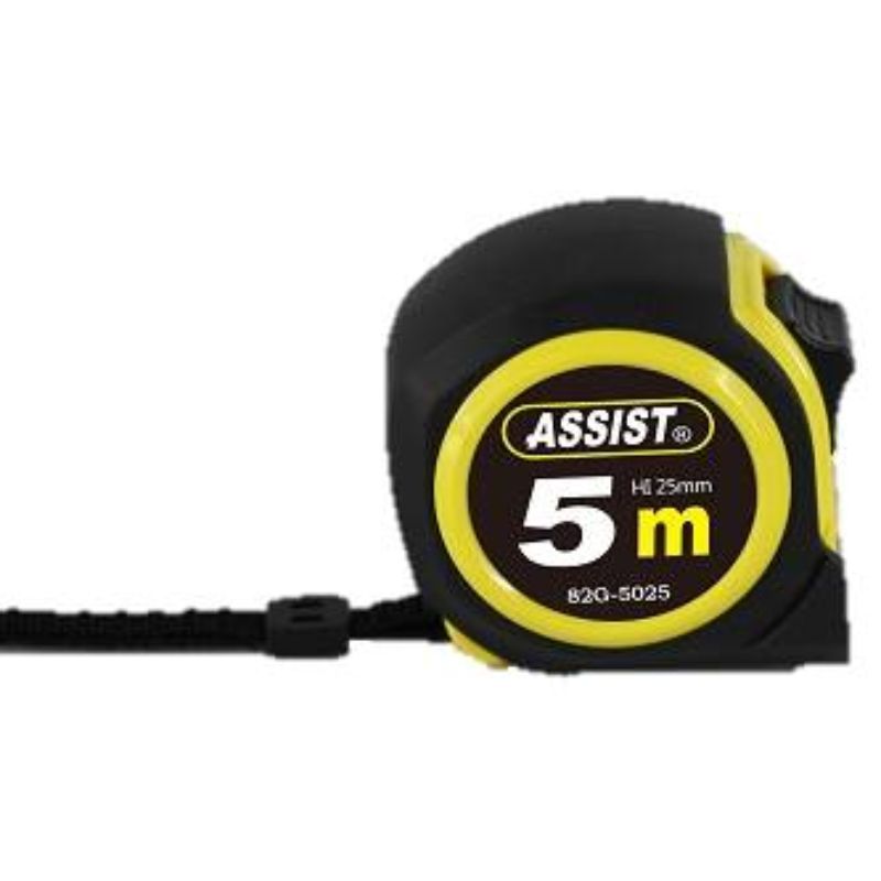 Assist Båndmål 5 m m/bælteclips i ABS Case 25mm