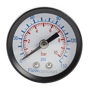 TJEP Manometer ø40, 0-10 bar 1/8