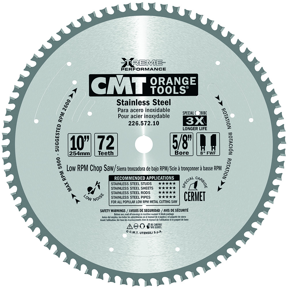 CMT Klinge 250×2,2×30 Z72 Rustfrit