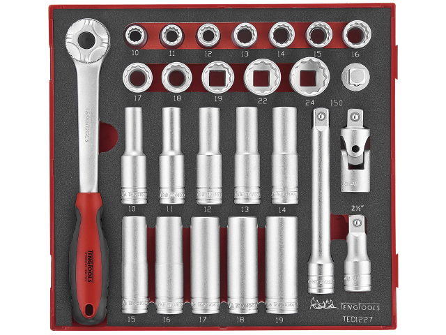 Teng Tools Topnøglesæt 1/2  " Ted1227 Med 27 Dele