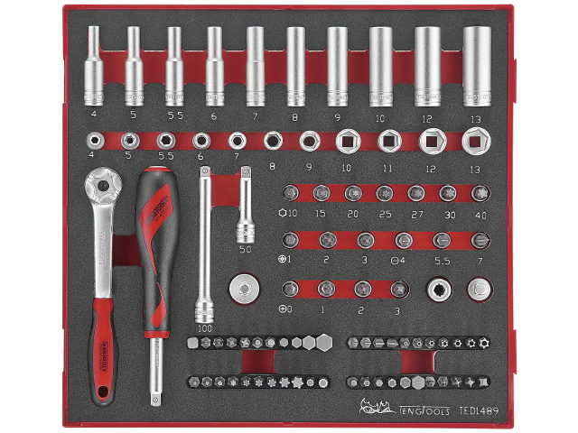 Teng Tools Topnøglesæt Ted1489 Med 89 Dele 1/4  "