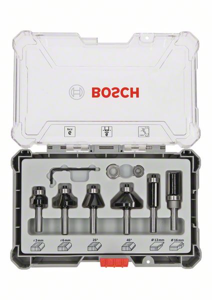 Billede af Bosch Bitsæt til Trim and Edging-fræsejern, 6 dele 6mm