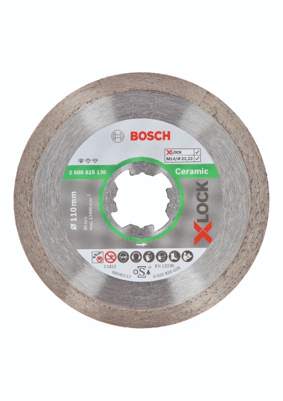 Billede af Bosch X-LOCK Standard for Ceramic-diamantskæreskive, 110 x 22,23 x 1,6 x 7,5