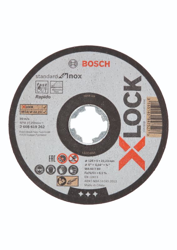 Billede af Bosch X-LOCK-skæreskiver Standard for Inox 125 x 1,0mm 10 stk hos Dorch & Danola A/S