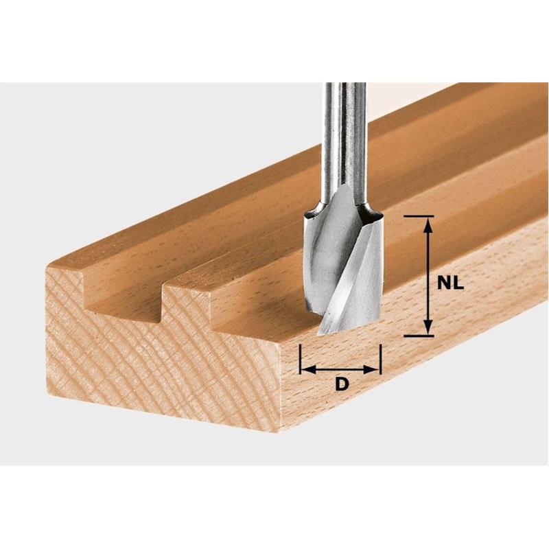 Billede af Festool Spiralnotfræser HW, skaft 8 mm HW Spi S8 D4/10