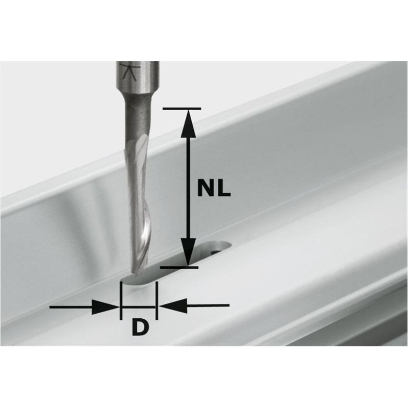 Festool Aluminiumsfræser HS, skaft 8 mm HS S8 D5/NL23