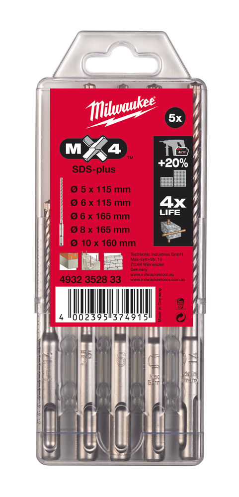 Milwaukee Hammerborsæt SDS-Plus MX4 5P