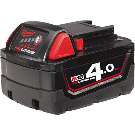 Se Milwaukee batteri M18 B4 Red Lithium-Ion 18V 4,0 Ah hos Dorch & Danola A/S