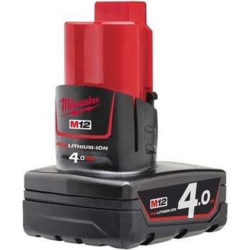 Se Milwaukee batteri M12 B4 12V 4,0 Ah Red Lithium-Ion hos Dorch & Danola A/S