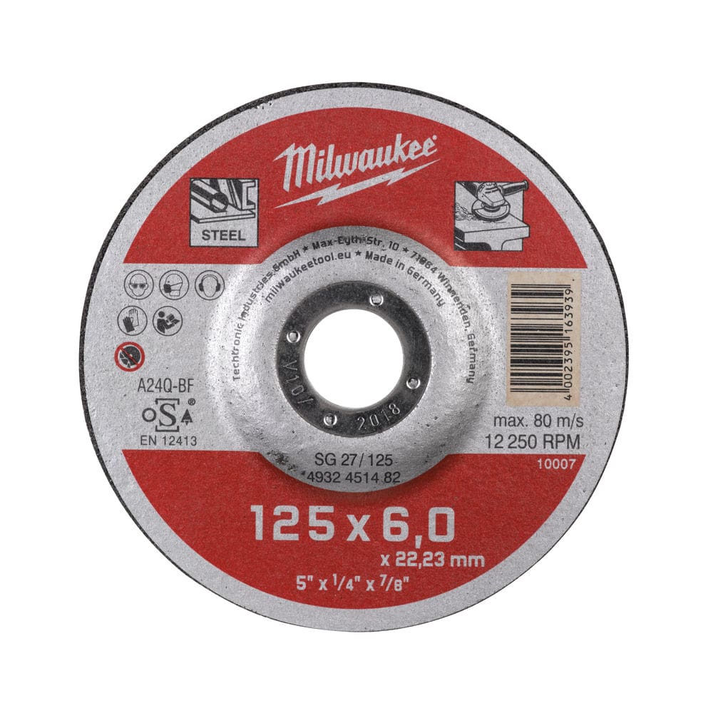 5: Milwaukee Slibeskive Metal STD 125x6mm