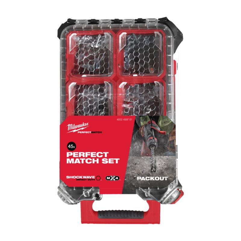 Milwaukee Bits-/borsæt SDS-Plus MX4, 45 dele