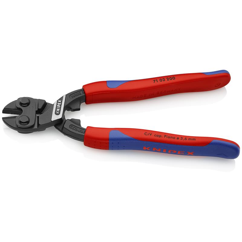 Se Knipex KNIPEX CoBolt ® Kompakt boltsaks sort atramenteret, med slanke flerkomponent-håndtag 200 mm hos Dorch & Danola A/S