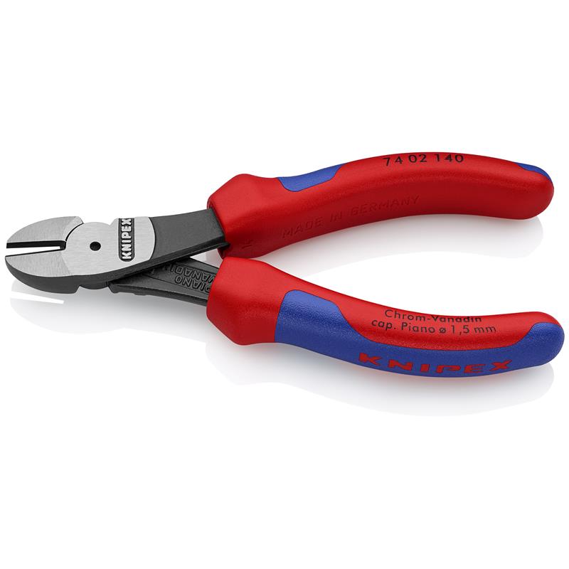 Se Knipex Kraft-skævbider sort atramenteret, med flerkomponent-håndtag 140 mm hos Dorch & Danola A/S