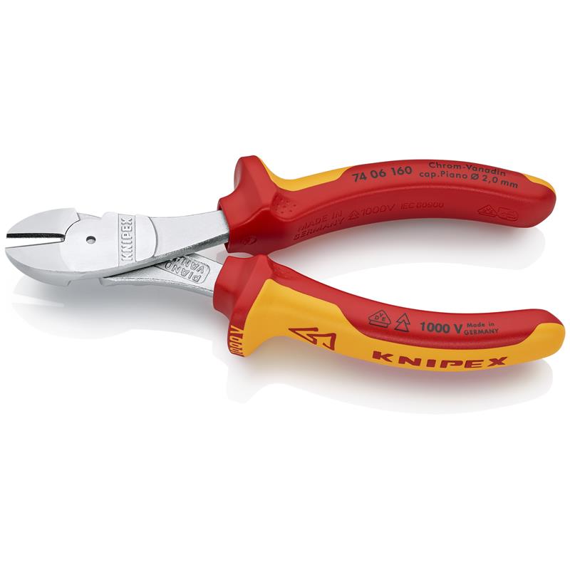 Billede af Knipex Kraft-skævbider forkromet,VDE-godkendt 160 mm