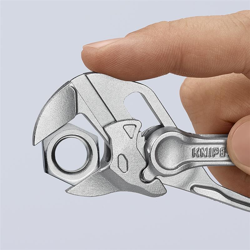 Knipex Tangnøgle XS tang og skruenøgle i ét værktøj forkromet, struktureret, ru overflade 100 mm