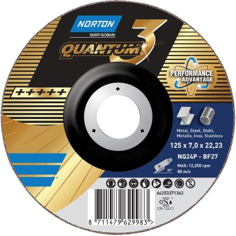 Norton Navrondel til vinkelslibere Quantum 3 – 125×4,2mm