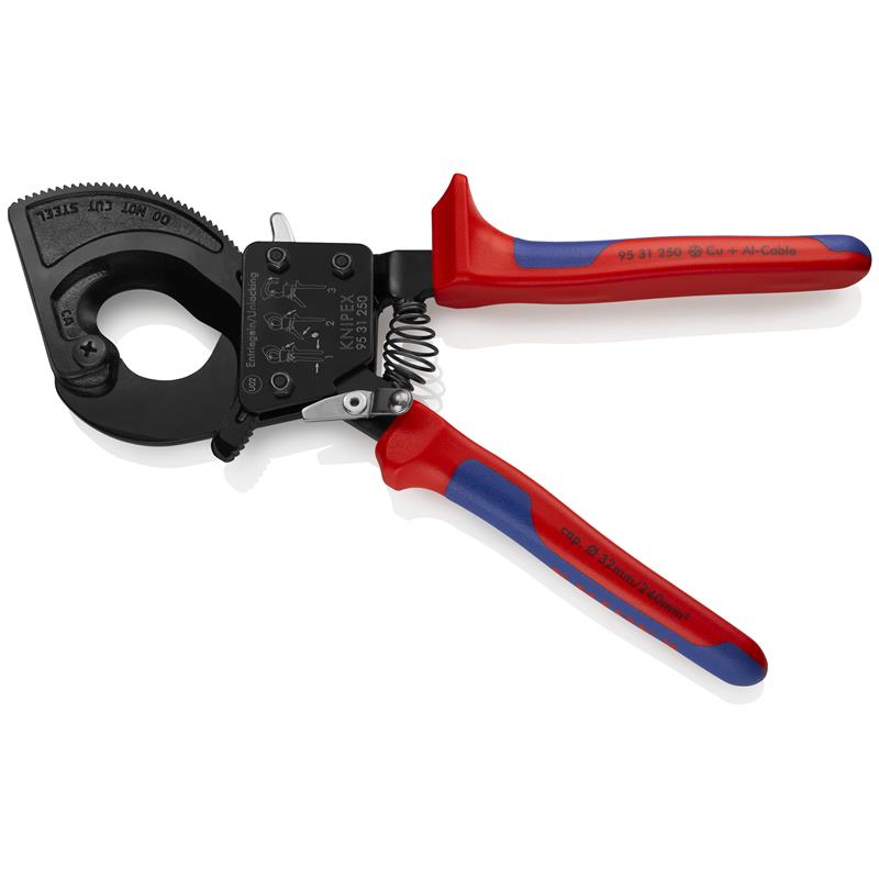 Knipex Kabelsaks Skraldeprincip Sort Lakeret Med Flerkomponent Håndtag 250 Mm