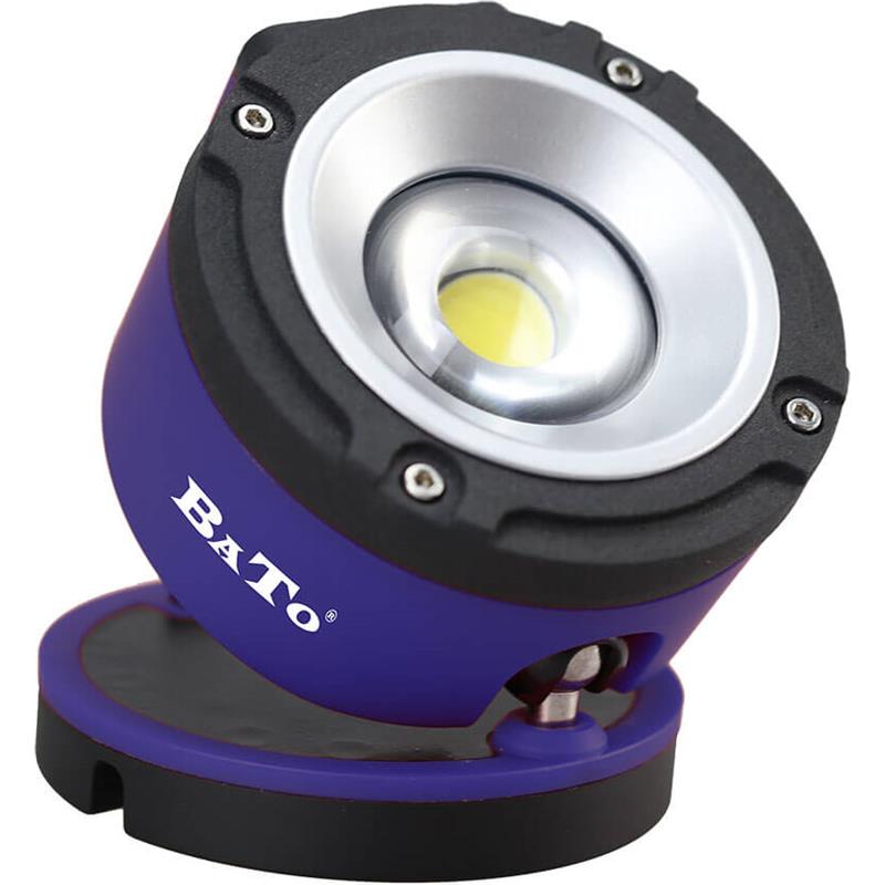 4: BATO Arbejdslampe LED COB 6W - Rund model 360Â° drejefod - Opladelig.