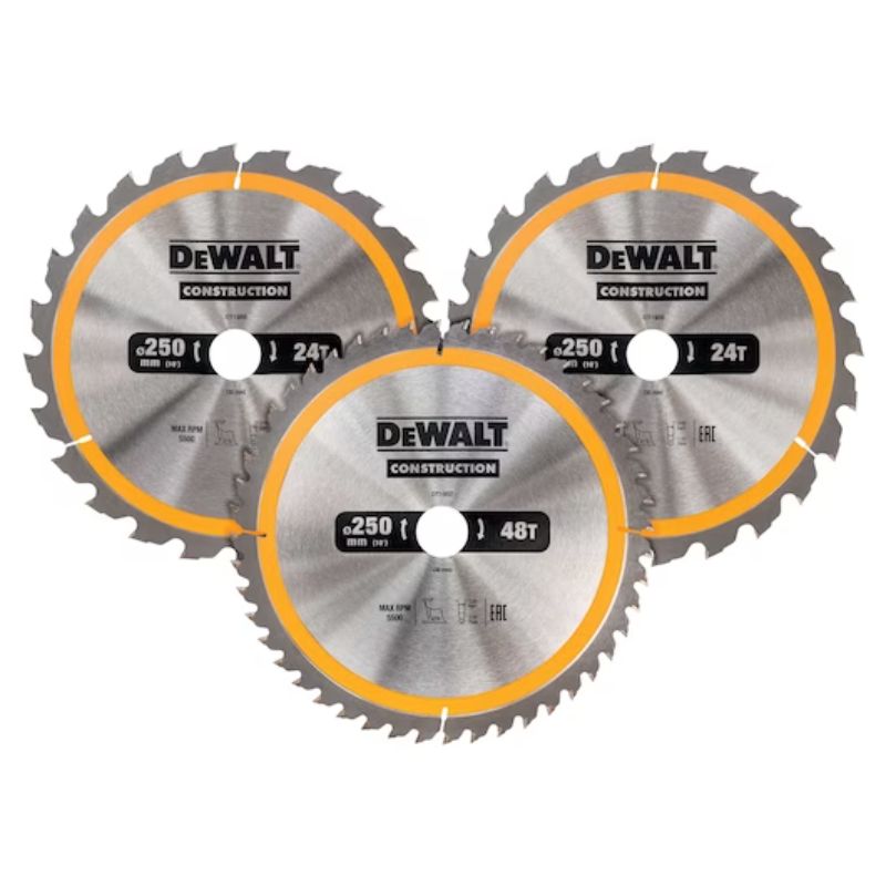 DeWalt Rundsavsklinger 250mm 3pak (2x24T 1x48T)