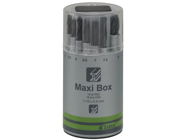 Se HSS borsæt Luna maxi box 1-10 mm hos Dorch & Danola A/S