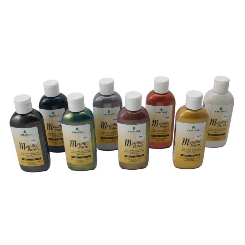 Chestnut Akrylmaling Metallisk Sølv 100 Ml Vandbaseret