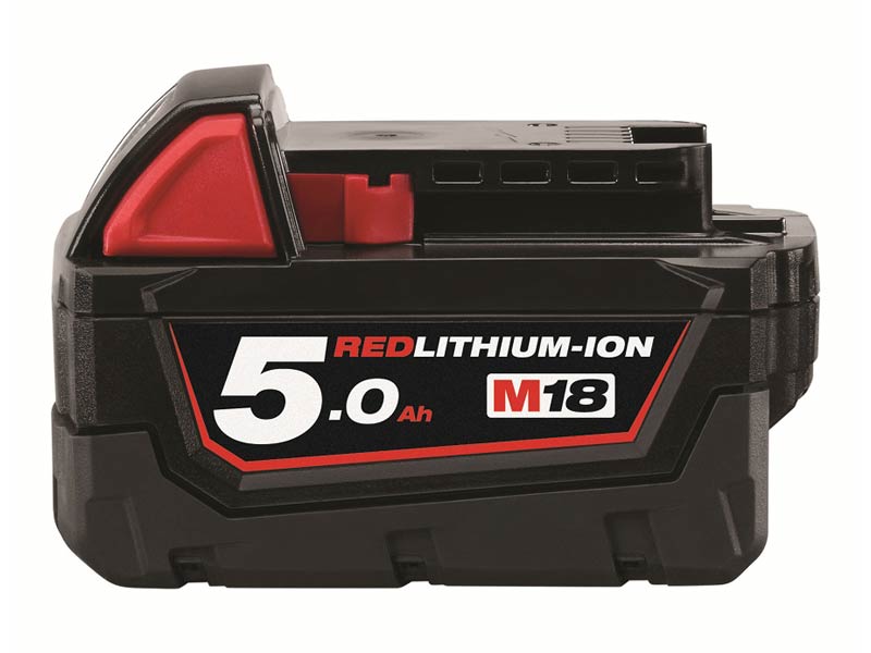 Se Milwaukee batteri M18 B5 Red Lithium-Ion 18V 5,0 Ah hos Dorch & Danola A/S