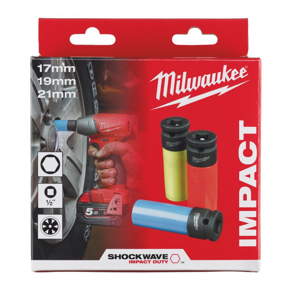 Milwaukee Slagtoppesæt 17,19 og 21 mm