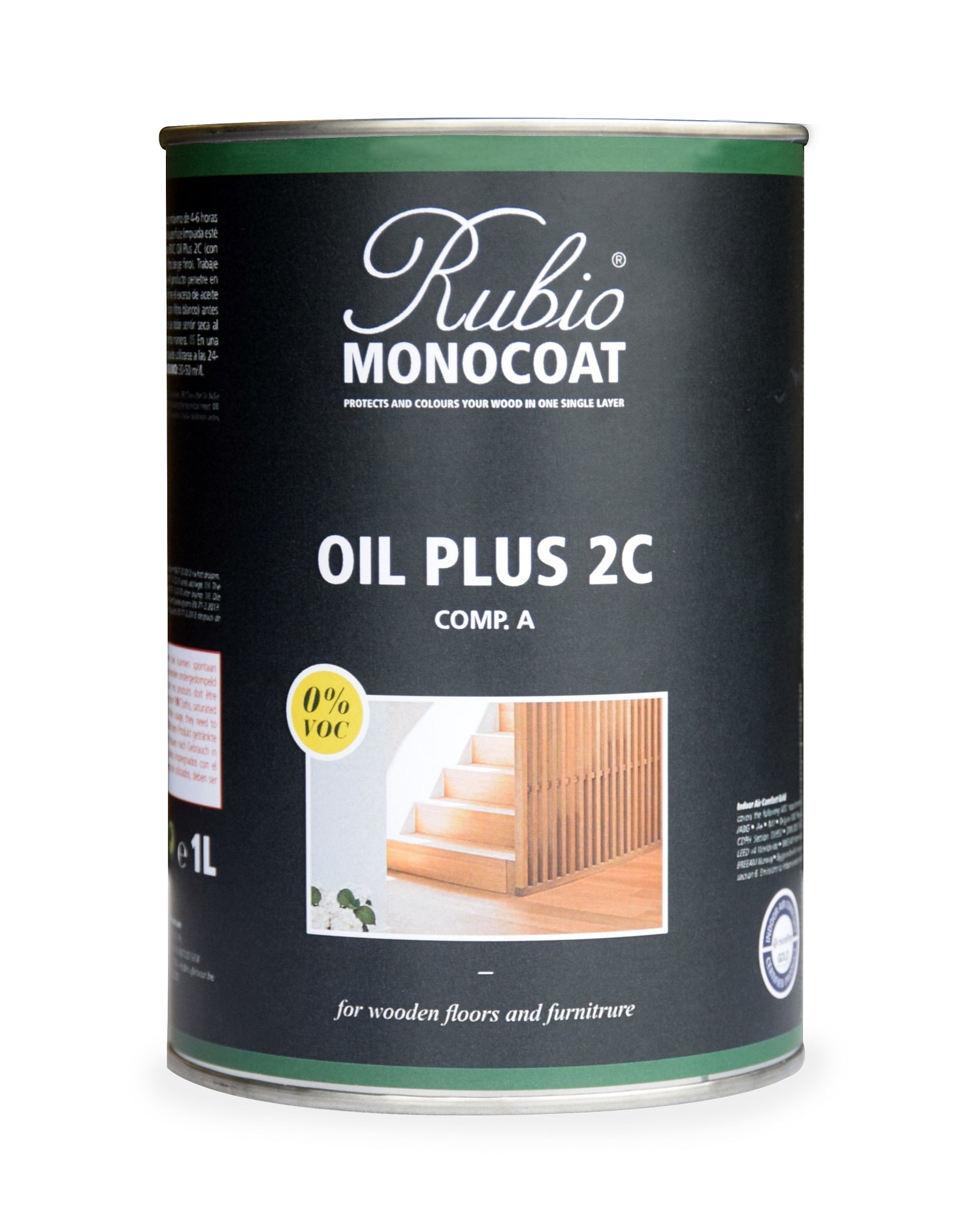 Se Rubio Monocoat olie Plus 2C White 5% - 1 L hos Dorch & Danola A/S
