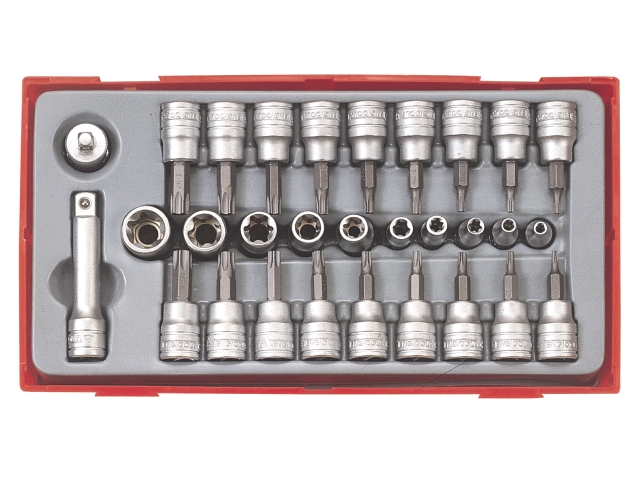 Teng Tools Bits Topnøglesæt Torx 1/4  " & 3/8  " Tttx30 Med 30 Dele