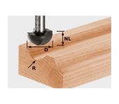 Festool Hulkehlfræser HW, skaft 8 mm HW S8 R4 490983