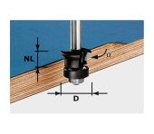 Festool Fas-/kantfræser, skaft 8 mm HW S8 D24/0° +45° 491026