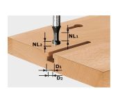 Festool T-notfræser HW, skaft 8 mm HW S8 D10,5/NL13 491035