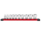 Milwaukee topnøglesæt på skinne IMP 3/8" 10-19mm - 10 dele 4932492508