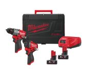 Milwaukee M12 FUEL powerpack med slagboremaskine og slagskruenøgle 4933498741