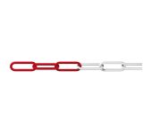 Plastkæde kortled rød/hvid 6,0mmx 5m ds. ROL-205600