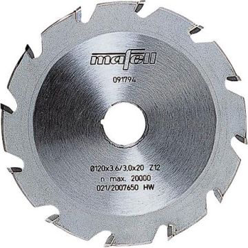 Mafell Notfræserknivblad; ellipseformet, hårdmetal, 120 x 3,6 x 20 mm, 12 tandet MA-091794