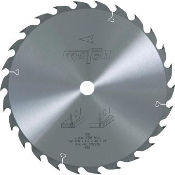 Mafell Savblad-HM; 370 x 2,2/4,2 x 30 mm, Z 26, WZ, til universalarbejder i træ (MKS 145 Ec) MA-092526
