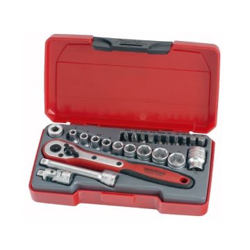Teng Tools Topnøglesæt 1/4" T1424 med 24 dele 167920107