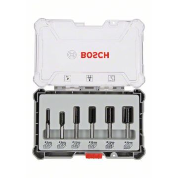 Bosch Bitsæt til lige Fræsejern, 6 dele HM lige 1/4" 2607017467