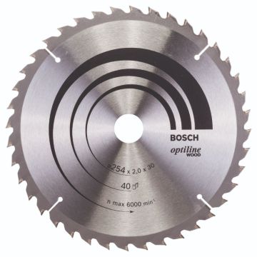 Bosch rundsavklinge 254 x 30mm 40T 10gr træ 2608640438