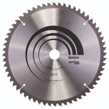 Bosch rundsavklinge Ø305 x 30mm 60T -5gr træ 2608640441