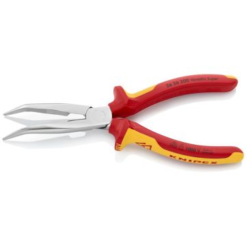 Knipex Fladrundtang med skær (Storkenæbstang) forkromet,VDE-godkendt 200 mm KN-2626200SB