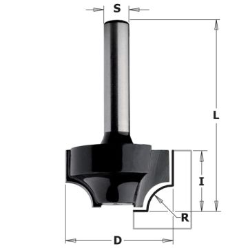 Rundingsfræser HM R 6,3 K8 u/leje C K927-064