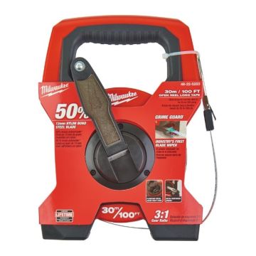 Milwaukee 30m målebånd med håndhjul 48225203