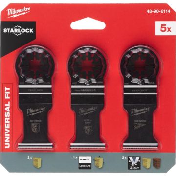 Milwaukee Starlock multitoolsæt til træ - 5 stk. 48906114