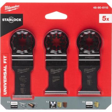 Milwaukee Starlock multitoolsæt til træ/metal - 5 stk. 48906115