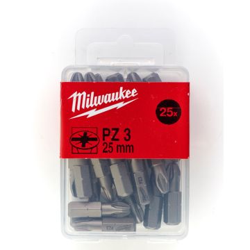 Milwaukee Bits PZ3 x 25mm 25P 4932399591